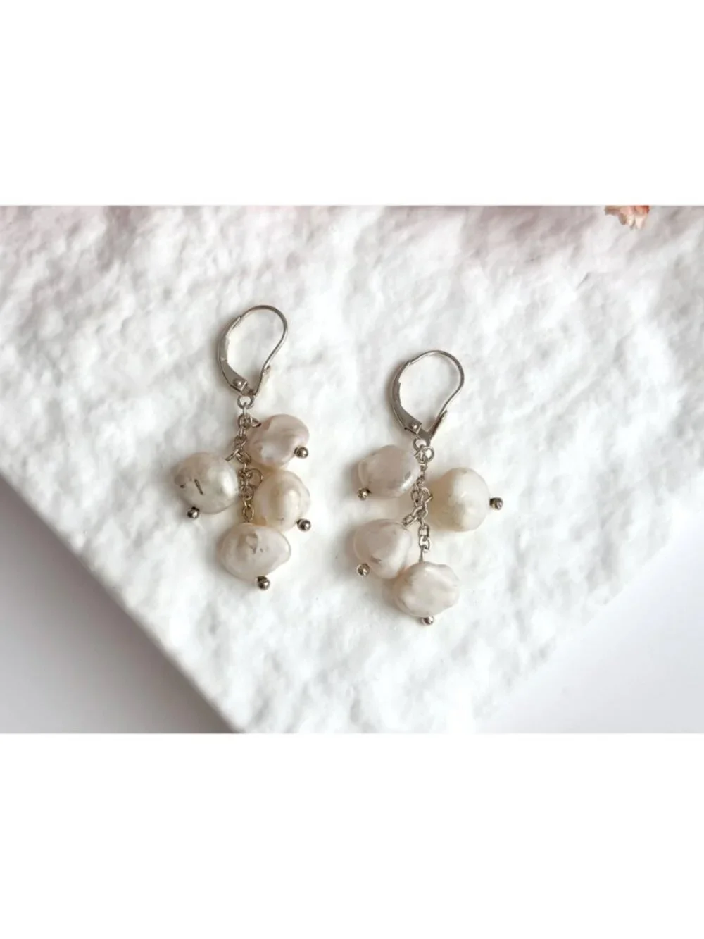 Freshwater Pearl Accented Vintage Sterling Silver 925 Drop Earrings